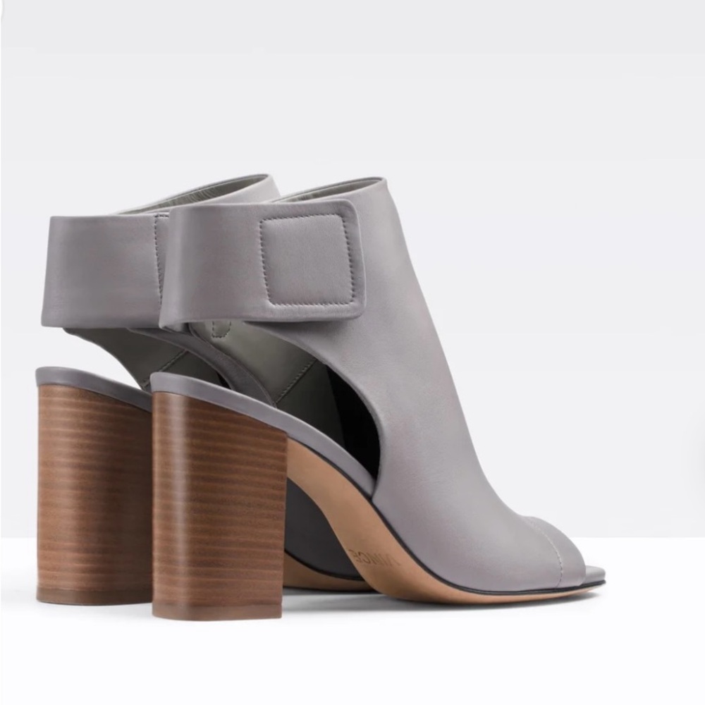 VINCE. Faye Open-Toe Leather Bootie